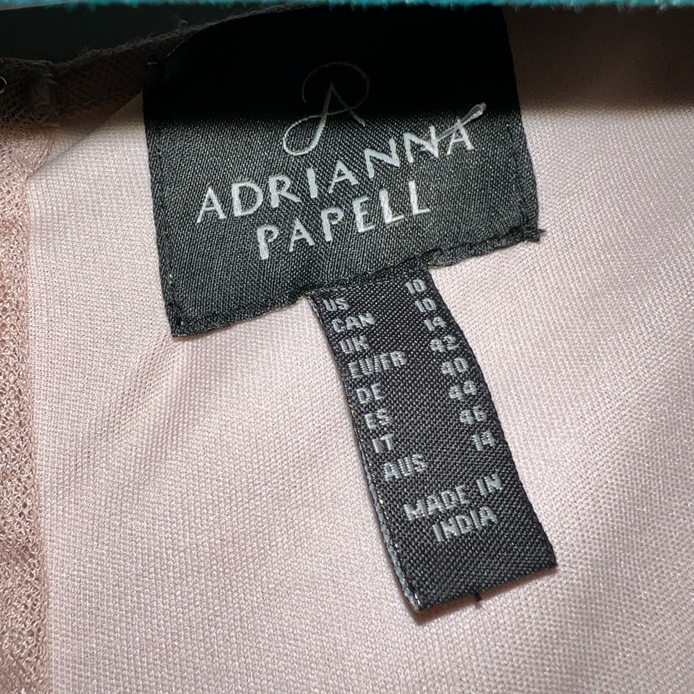 Adrianna Papell blush pink beaded sequin gown - Picture 4 of 4